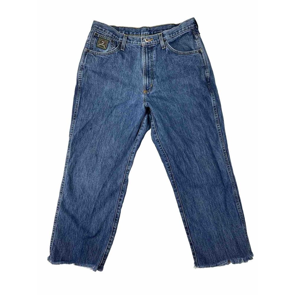 Cinch Jeans Raw Hem Short Medium Wash Mens Size 34x26 (33x26 Measured)
